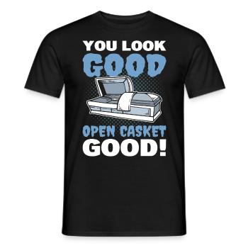 Vous avez l’air bien Cercueil ouvert bon! - T-shirt homme - noir - Devant - AI Model Male 178 light (178cm)
