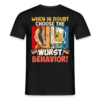 Deutsches Essen en cas de doute Choisissez la Wurst - T-shirt homme - noir - Devant - AI Model Male 178 light (178cm)