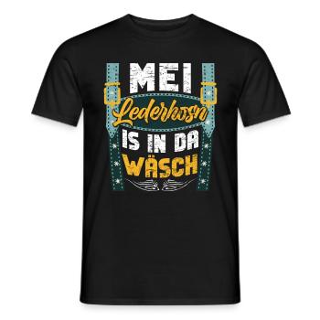 Mei Lederhosn is in da Wäsch Trachten Shirt Männer - Männer T-Shirt - Schwarz - Vorne - AI Model Male 178 light (178cm)