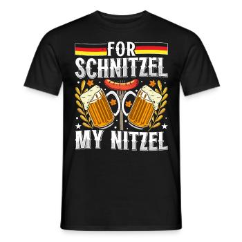 Deutsches Essen For Schnitzel my Nitzel Bierfan - Männer T-Shirt - Schwarz - Vorne - AI Model Male 178 light (178cm)