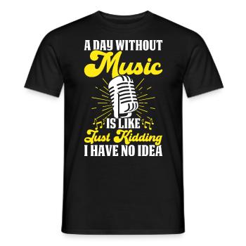 Singing Singer - Men's T-Shirt - black - Front - AI Model Male 178 light (178cm)