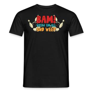 Bowling - T-shirt homme - noir - Devant - AI Model Male 178 light (178cm)