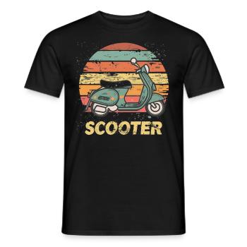Scooter Motorroller Mofa Moped Roller - Men's T-Shirt - black - Front - AI Model Male 178 light (178cm)