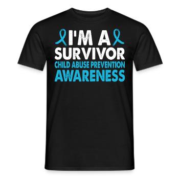 Blue Ribbon of the Month to raise awareness about - Men's T-Shirt - black - Front - AI Model Male 178 light (178cm)