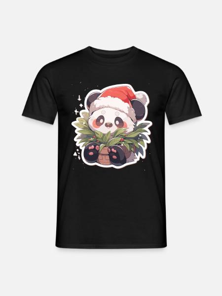 Panda Weihnachten Panda Pandas Panda Weihnachten - T-shirt herr - svart