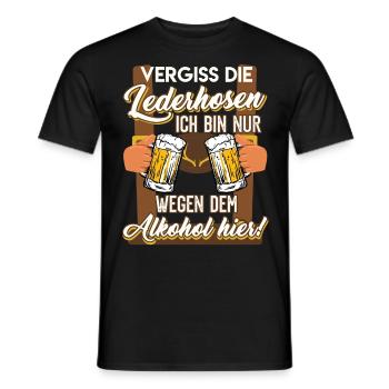 Volksfest Vergiss die Lederhosen Wegen dem Alkohol - Männer T-Shirt - Schwarz - Vorne - AI Model Male 178 light (178cm)