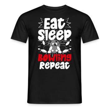 Bowling - Männer T-Shirt - Schwarz - Vorne - AI Model Male 178 light (178cm)