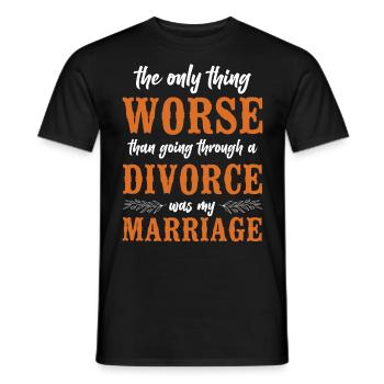 Happy Divorce Party The Only Thing - Männer T-Shirt - Schwarz - Vorne - AI Model Male 178 light (178cm)