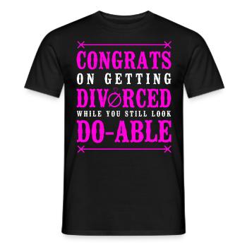 Happy Divorce Party Félicitations pour - T-shirt homme - noir - Devant - AI Model Male 178 light (178cm)