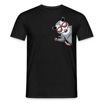 Opossum Mit Sonnenbrille Von Der Seite Opossum - Männer T-Shirt - Schwarz - Vorne - AI Model Male 178 light (178cm)