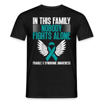 In this family, no one fights alone against the - Men's T-Shirt - black - Front - AI Model Male 178 light (178cm)