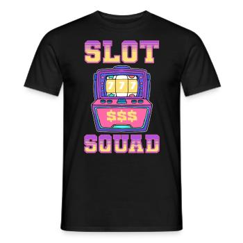 Slot Squad Lucky Slot Machine Casino Gambling - Men's T-Shirt - black - Front - AI Model Male 178 light (178cm)