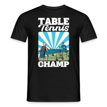 Table Tennis Champion Ping Pong - T-shirt homme - noir - Devant - AI Model Male 178 light (178cm)