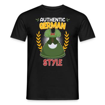 Chemise Dirndl Authentique Style Allemand Trachten - T-shirt homme - noir - Devant - AI Model Male 178 light (178cm)