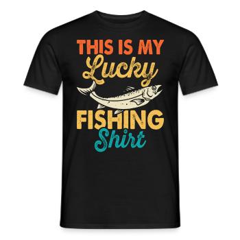 Fishing Anglers Fishing - Men's T-Shirt - black - Front - AI Model Male 178 light (178cm)