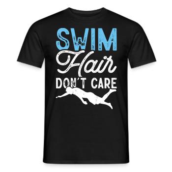 Flotteur de natation - T-shirt homme - noir - Devant - AI Model Male 178 light (178cm)