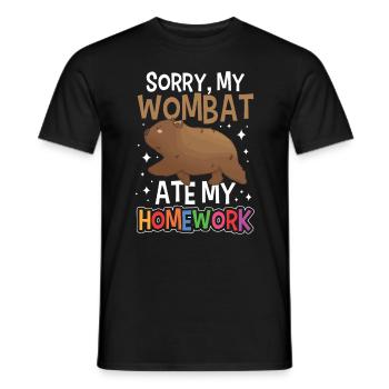 Wombat ate my homework - Men's T-Shirt - black - Front - AI Model Male 178 light (178cm)