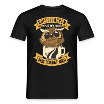 Coffee saying for work colleagues - Men's T-Shirt - black - Front - AI Model Male 178 light (178cm)