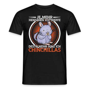 Chinchilla mehr mögen Nagetier Wollmaus - Männer T-Shirt - Schwarz - Vorne - AI Model Male 178 light (178cm)