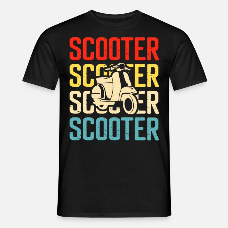 Roller Rollerfahrer Motorroller - Männer T-Shirt - Schwarz