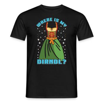 Où est mon Dirndl ? Chemise Trachten - T-shirt homme - noir - Devant - AI Model Male 178 light (178cm)