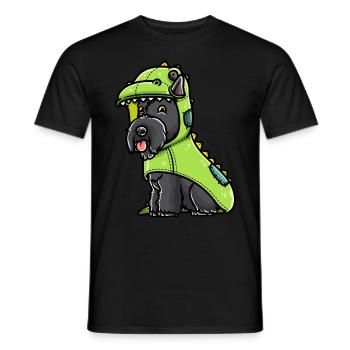 Scottish Terrier Dog in Dinosaur Costume - Men's T-Shirt - black - Front - AI Model Male 178 light (178cm)