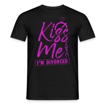 Bonne fête de divorce Embrasse-moi Je suis - T-shirt homme - noir - Devant - AI Model Male 178 light (178cm)