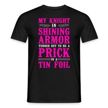 Happy Divorce Party My Knight In - Männer T-Shirt - Schwarz - Vorne - AI Model Male 178 light (178cm)