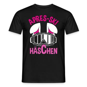 Apres-Ski Häschen Apres-Ski Bunny Apres-Ski Haserl - Männer T-Shirt - Schwarz - Vorne - AI Model Male 178 light (178cm)