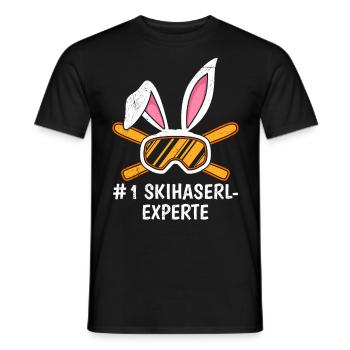 Skihaserl Experte Nummer 1 Hasenohren Frauen - Männer T-Shirt - Schwarz - Vorne - AI Model Male 178 light (178cm)