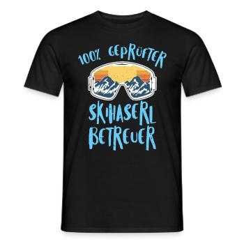 Skihasen 100 % Geprüfter Skihaserl Betreuer - Männer T-Shirt - Schwarz - Vorne - AI Model Male 178 light (178cm)