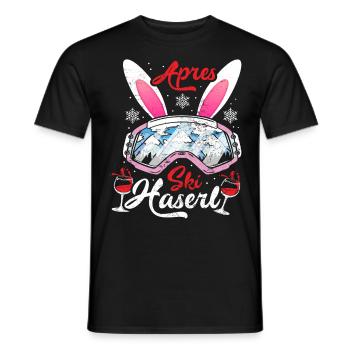 Apres-Ski Haserl Skihasen Wintersportler Damen - Männer T-Shirt - Schwarz - Vorne - AI Model Male 178 light (178cm)