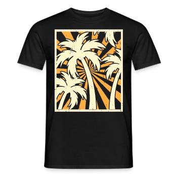 Palmen Retro Vintage - Männer T-Shirt - Schwarz - Vorne - AI Model Male 178 light (178cm)