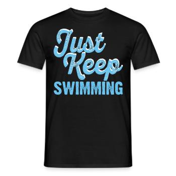 Flotteur de natation - T-shirt homme - noir - Devant - AI Model Male 178 light (178cm)