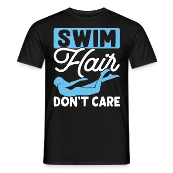 Flotteur de natation - T-shirt homme - noir - Devant - AI Model Male 178 light (178cm)