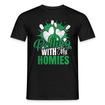 Rouler avec mon cadeau Homies Retro Bowling - T-shirt homme - noir - Devant - AI Model Male 178 light (178cm)