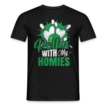 Rollin avec mon cadeau Homies Retro Bowling - T-shirt homme - noir - Devant - AI Model Male 178 light (178cm)