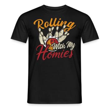 Rouler avec mon cadeau Homies Retro Bowling - T-shirt homme - noir - Devant - AI Model Male 178 light (178cm)