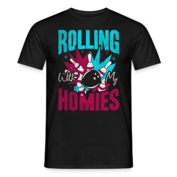 Rouler avec mon cadeau Homies Retro Bowling - T-shirt homme - noir - Devant - AI Model Male 178 light (178cm)