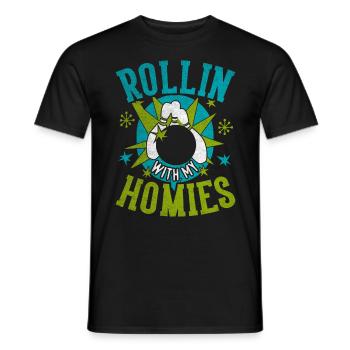 Rollin avec mon cadeau Homies Retro Bowling - T-shirt homme - noir - Devant - AI Model Male 178 light (178cm)