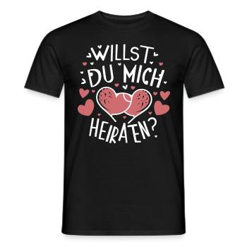 Willst du mich heiraten - Männer T-Shirt - Schwarz - Vorne - AI Model Male 178 light (178cm)