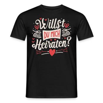 Willst du mich heiraten - Männer T-Shirt - Schwarz - Vorne - AI Model Male 178 light (178cm)
