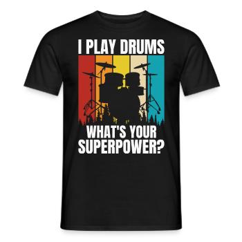 Batterie Batteur Batteur - T-shirt homme - noir - Devant - AI Model Male 178 light (178cm)