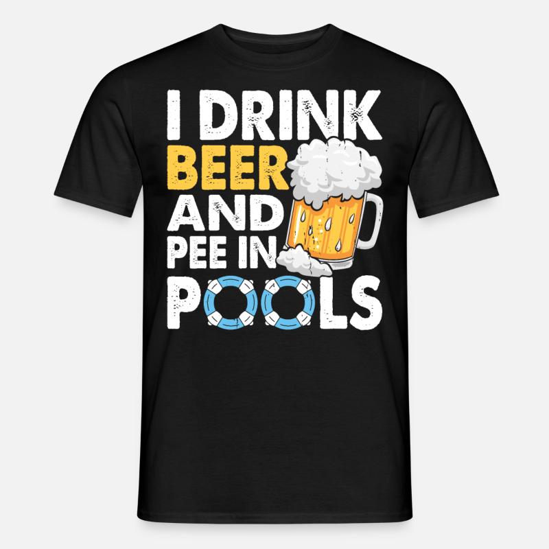 Swimming Float Beer Pool - Men's T-shirt - black