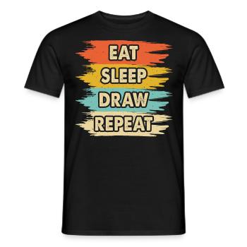Zeichnen Malen - Männer T-Shirt - Schwarz - Vorne - AI Model Male 178 light (178cm)