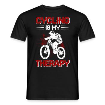 Cycling Is My Therapy - Men's T-Shirt - black - Front - AI Model Male 178 light (178cm)