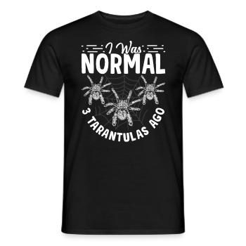 J’étais normal devant 3 tarentules tarentules - T-shirt homme - noir - Devant - AI Model Male 178 light (178cm)