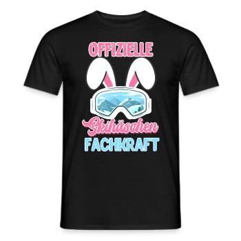 Spécialiste officiel du lapin de ski oreilles de lapin femme - T-shirt homme - noir - Devant - AI Model Male 178 light (178cm)