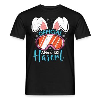 Official Apres-Ski Haserl Skihasen Skifahren - Männer T-Shirt - Schwarz - Vorne - AI Model Male 178 light (178cm)