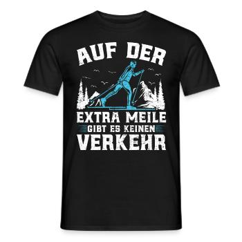 Ski Touring Auf der Extra Meile kein Verkehr - Männer T-Shirt - Schwarz - Vorne - AI Model Male 178 light (178cm)